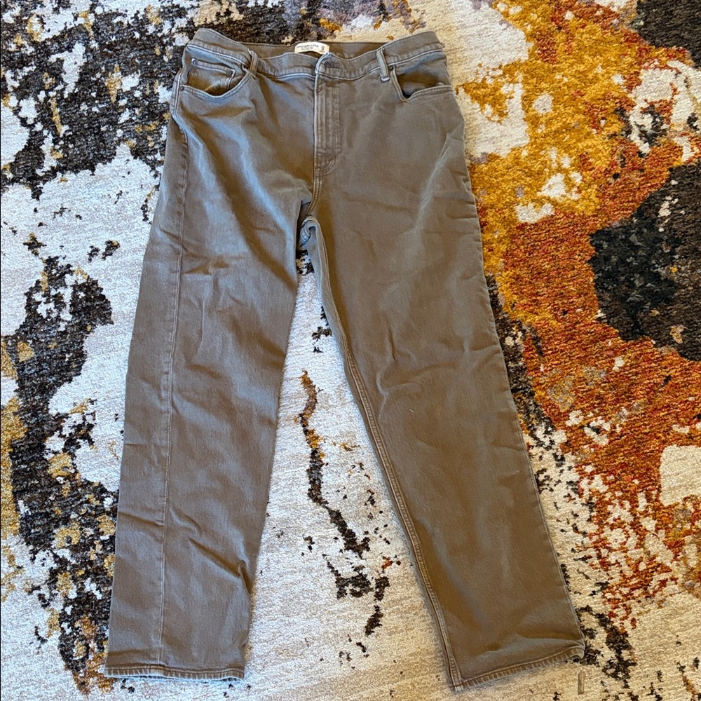 Abercrombie & Fitch Size 33/16L The ‘90s Straight Jeans Ultra High Rise Brown